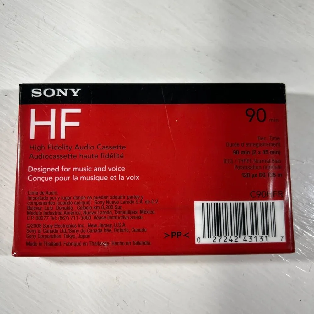 NEW SONY HF 90 MIN HiFi AUDIO Cassette Normal Bias C90HFR SEALED Tape High Fidel